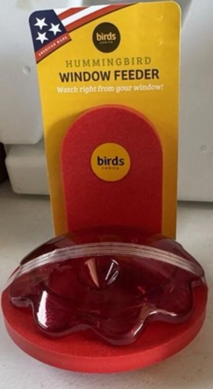 Birds Choice Hummingbird Window Nectar Feeder Recycled Plastic Easy Refill Red